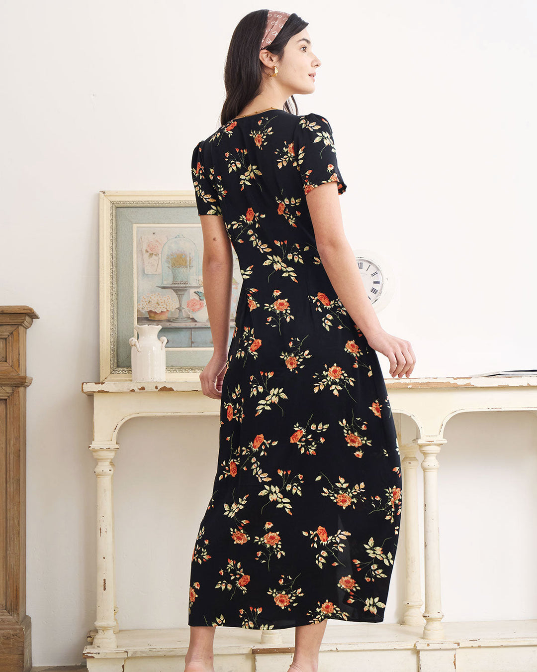 Eleanor | Floral Short-Sleeve Maxi Dress
