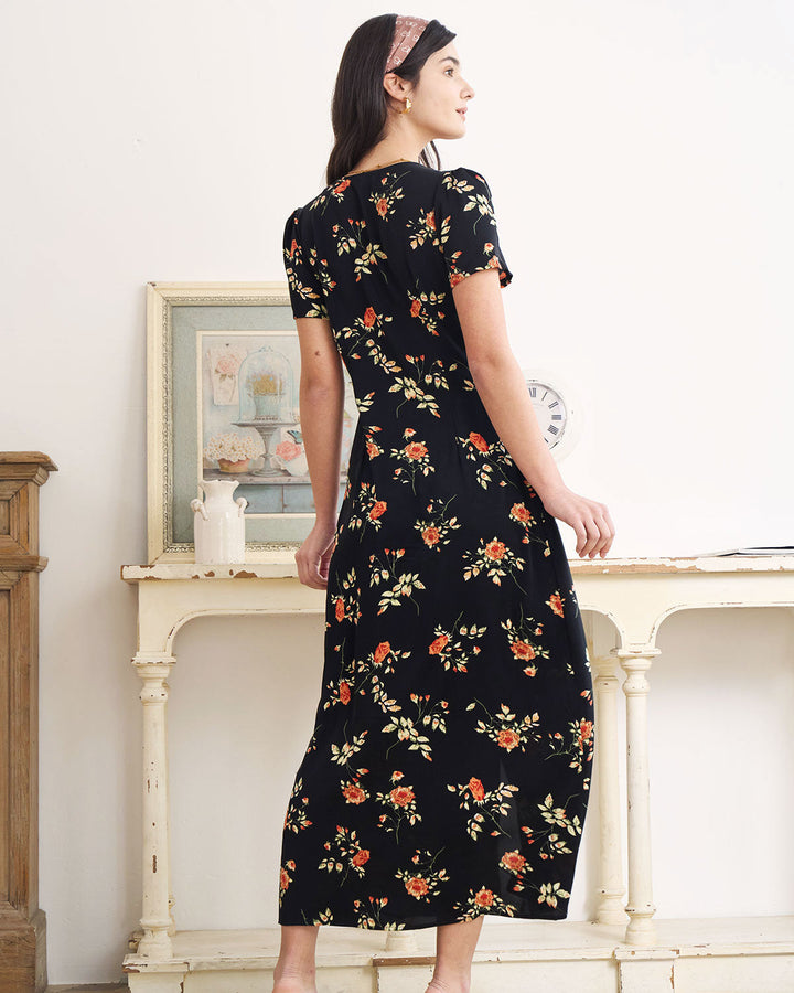 Eleanor | Floral Short-Sleeve Maxi Dress