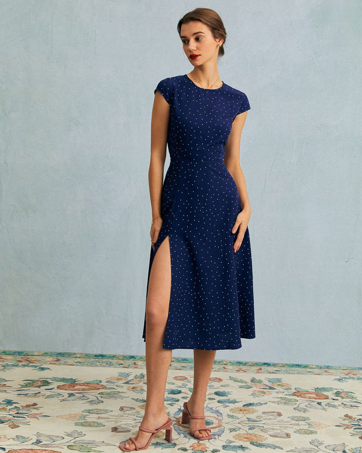 Rosamund | Polka Dot Cutout Midi Dress