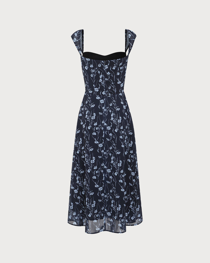 Imogen | Floral Sweetheart Midi Dress