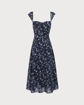 Imogen | Floral Sweetheart Midi Dress