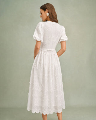Estelle | Round-Neck Floral Midi Dress