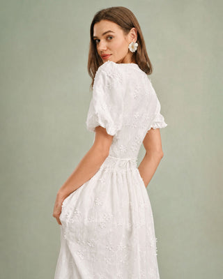 Estelle | Round-Neck Floral Midi Dress