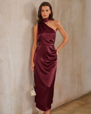 Seraphina | Satin One-Shoulder Maxi Dress