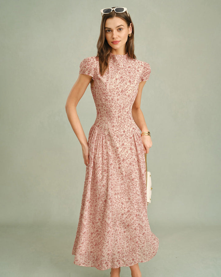 Allegra | Mock-Neck Floral Maxi Dress