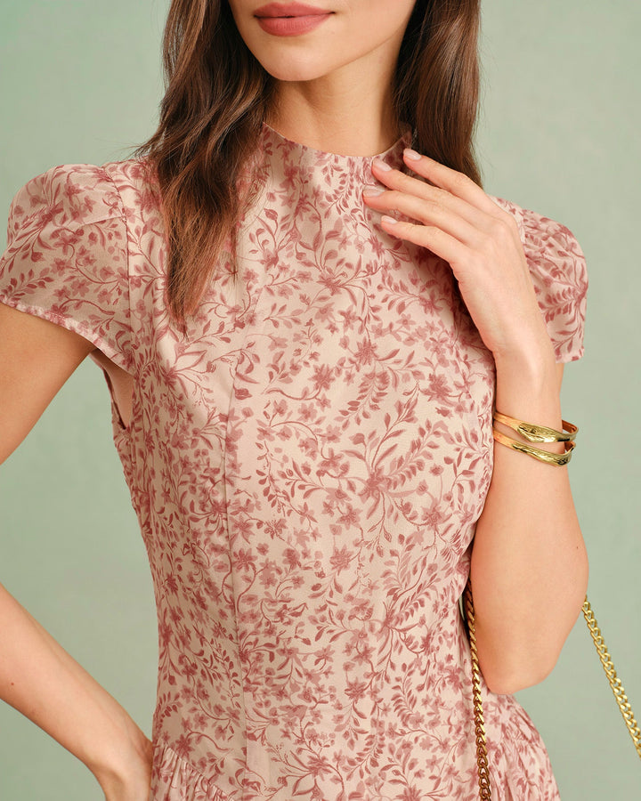 Allegra | Mock-Neck Floral Maxi Dress