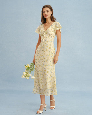 Marguerite | Lace Floral V-Neck Maxi Dress
