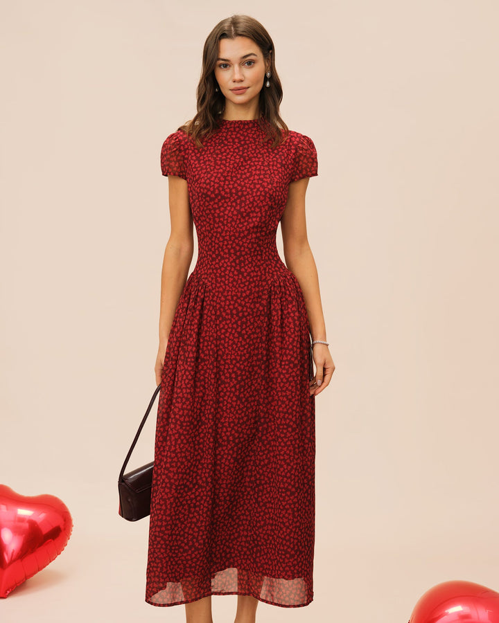Marisol | Cap Sleeve Floral Chiffon Maxi Dress