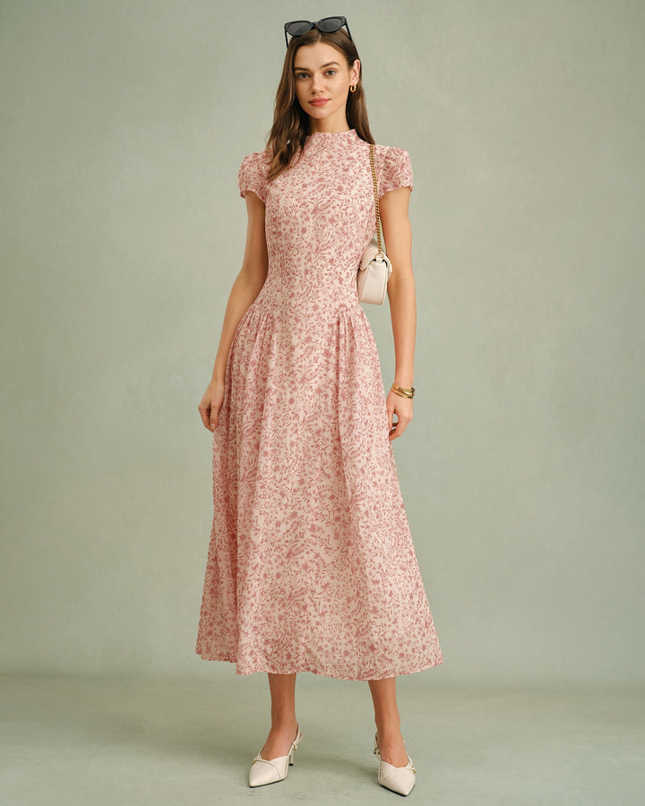 Allegra | Mock-Neck Floral Maxi Dress