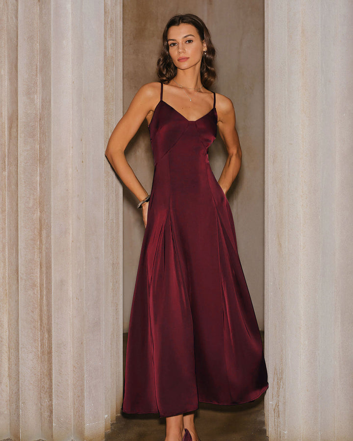 Bianca | Satin A-Line Maxi Dress