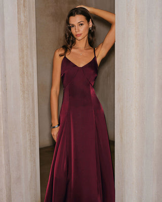 Bianca | Satin A-Line Maxi Dress