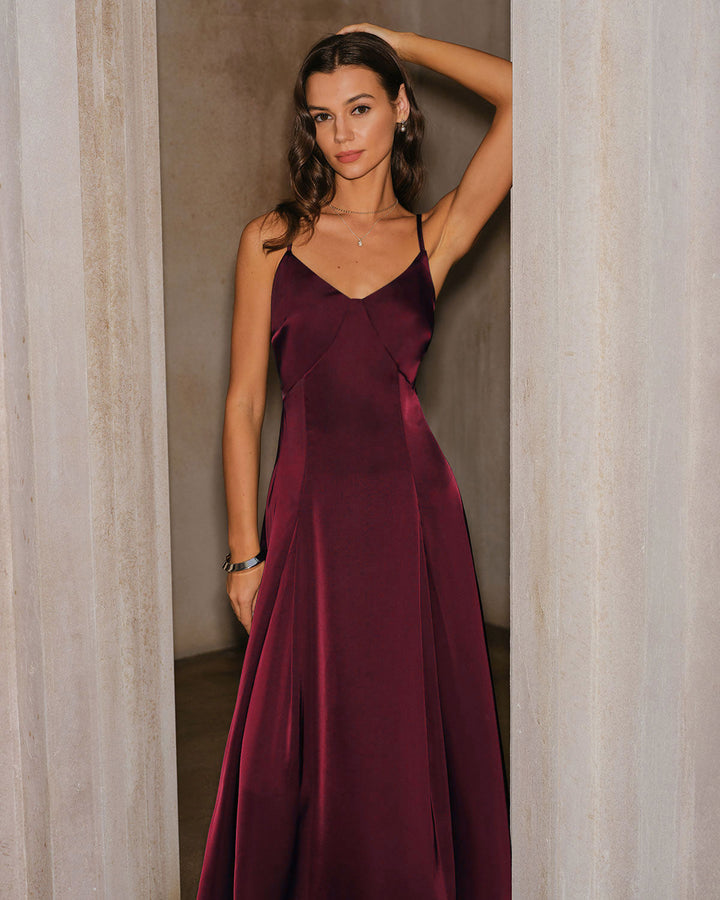 Bianca | Satin A-Line Maxi Dress