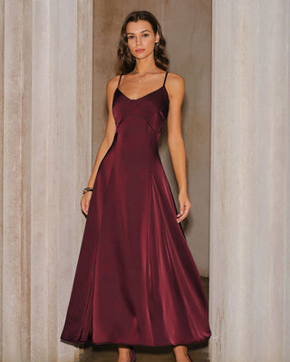 Bianca | Satin A-Line Maxi Dress