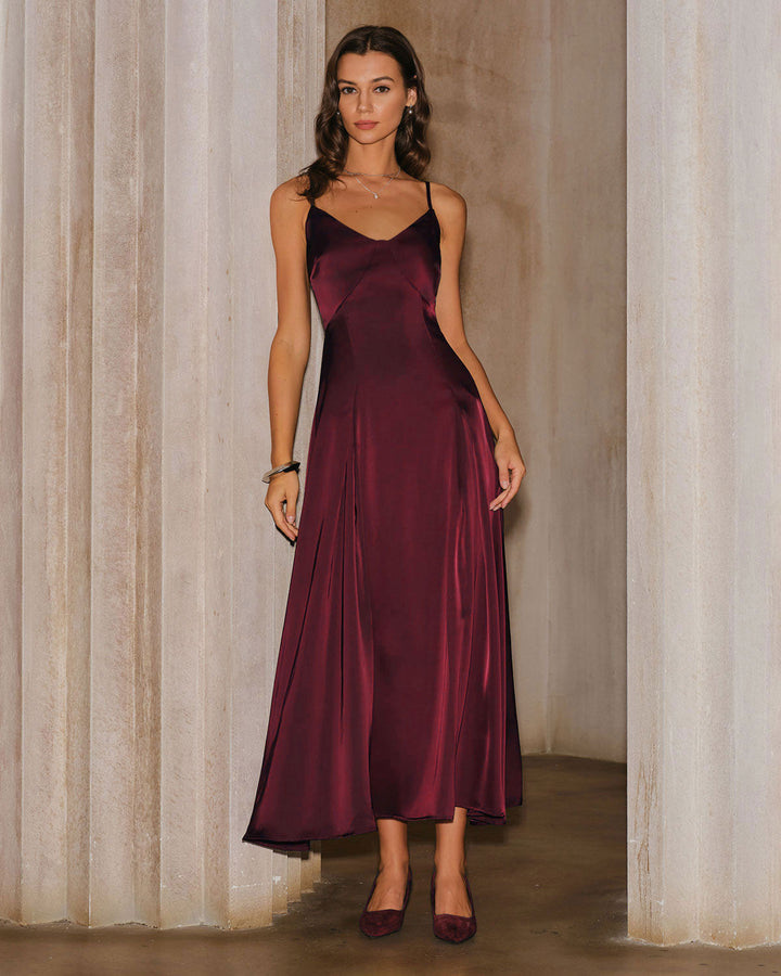 Bianca | Satin A-Line Maxi Dress