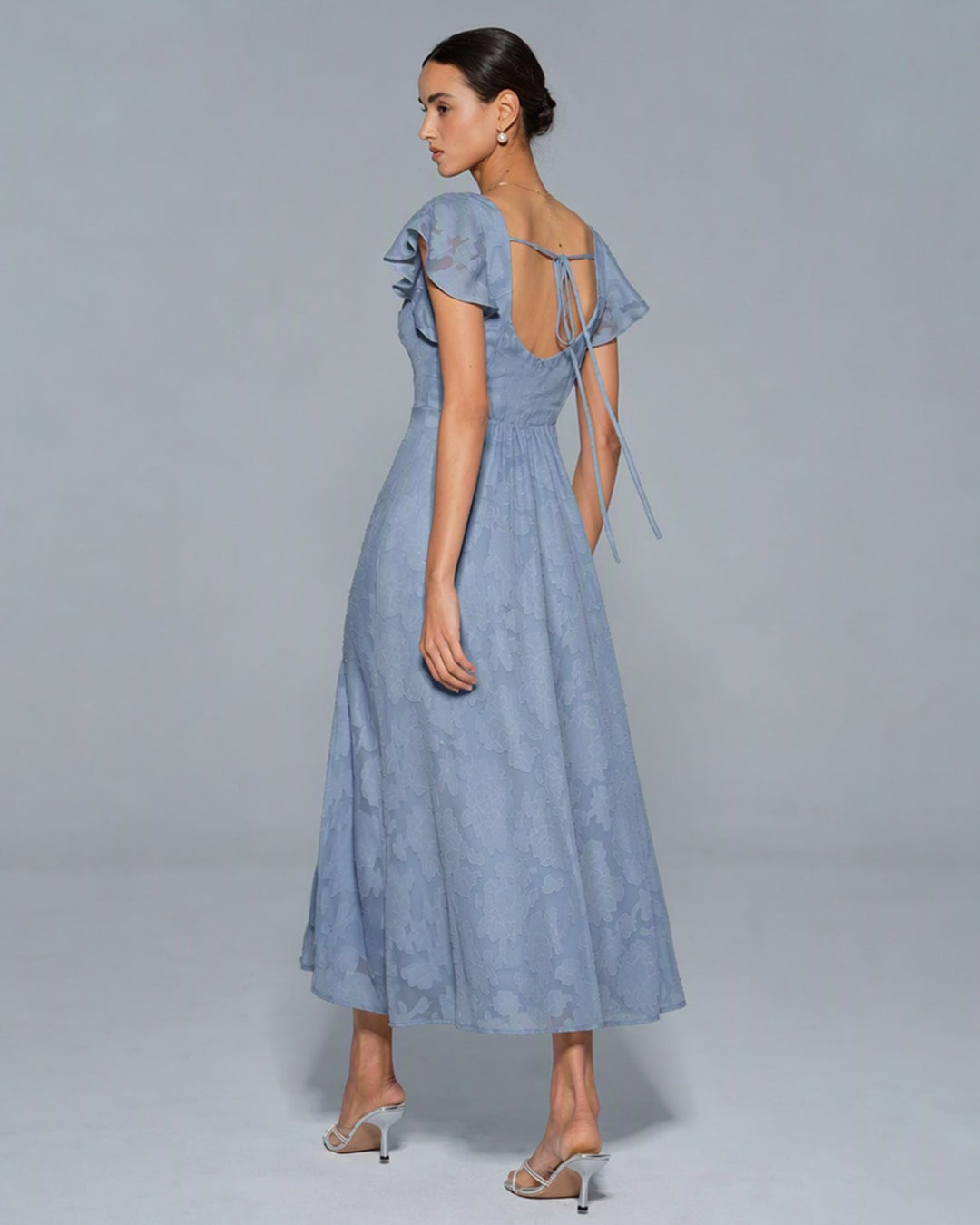 Adeline | Floral Square-Neck Midi Dress