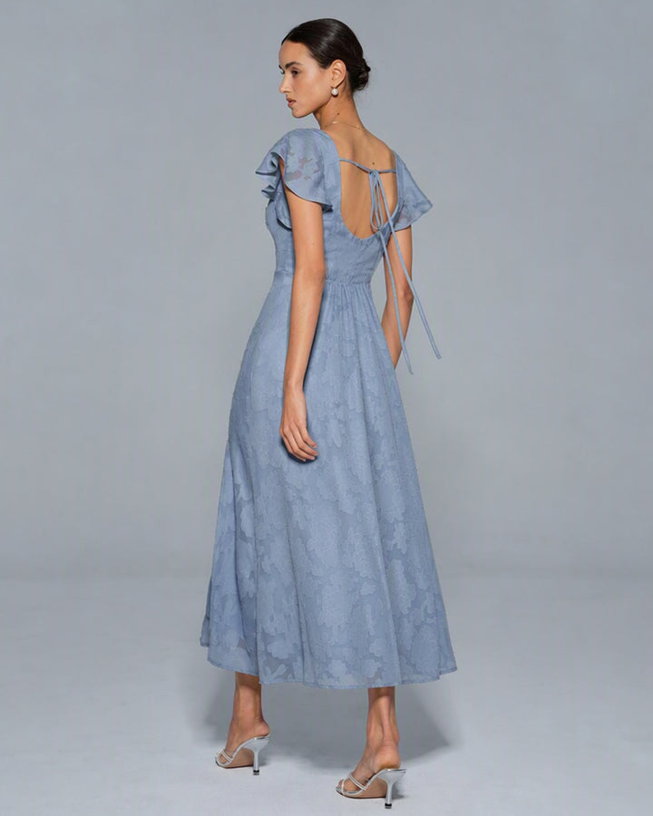 Adeline | Floral Square-Neck Midi Dress