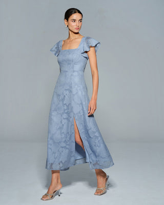 Adeline | Floral Square-Neck Midi Dress