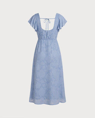 Adeline | Floral Square-Neck Midi Dress