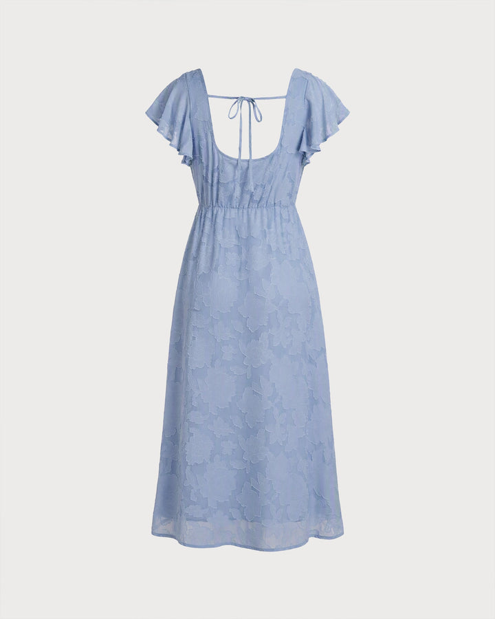 Adeline | Floral Square-Neck Midi Dress